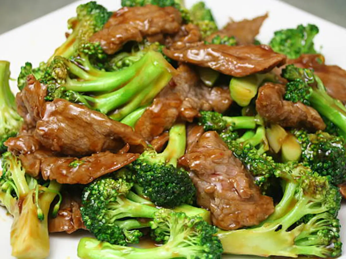 Tender beef and crisp broccoli in savory sauce at Thai House Bistro, an Asian Fusion Restaurant in Wayne